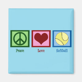 Cute Softball (Peace Love) Magneet