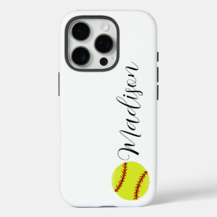 Cute Softball Persoonlijke naam iPhone 16 Pro Hoesje