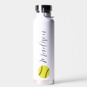 Cute Softball Persoonlijke naam Waterfles (Links)