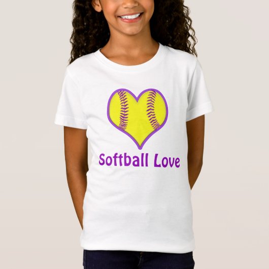  Cute Softball-Shirten voor meisjes T-shirt (Voorkant)