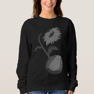 Cute Softball Sunflower For Sports Flower Women Trui