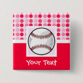 Cute Softball Vierkante Button 5,1 Cm (Voorkant)