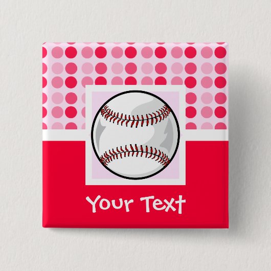 Cute Softball Vierkante Button 5,1 Cm (Voorkant)