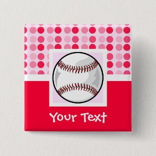 Cute Softball Vierkante Button 5,1 Cm