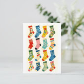 Cute Sokken Collage Briefkaart (Staand voorkant)