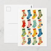 Cute Sokken Collage Briefkaart (Voorkant / Achterkant)