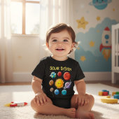 Cute Solar System Cartoon Planets Kinder Shirts