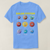 Cute Solar System Funny Planet facesteert ruimtewe T-shirt (Design voorkant)