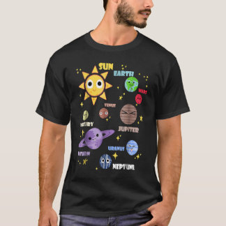 Cute Solar System Kinder Toddlers Astronomie T-shirt
