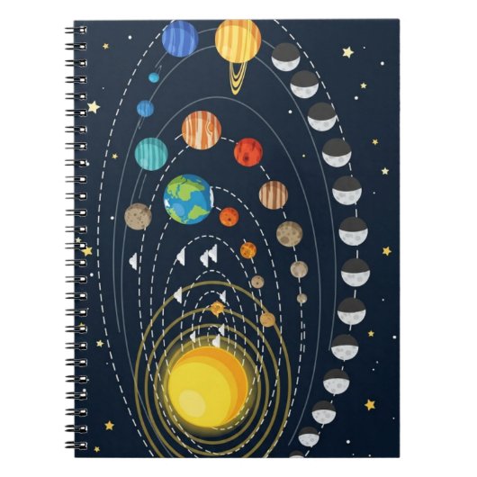 Cute Solar System Space Design – Educational Notitieboek (Voorkant)