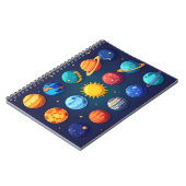 Cute Solar System Space Design – Educational Notitieboek (Linkerzijde)