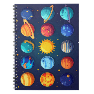 Cute Solar System Space Design – Educational Notitieboek