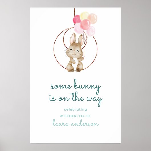 Cute Some Bunny Is On The Way Nursery Poster (Voorkant)