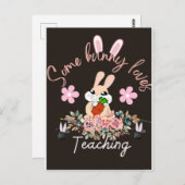 Cute some bunny loves teaching mug briefkaart (Voorkant / Achterkant)