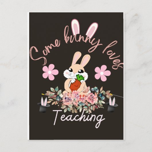 Cute some bunny loves teaching mug briefkaart (Voorkant)
