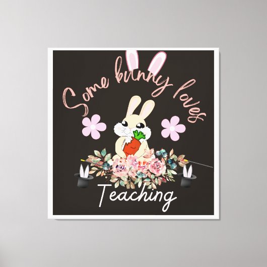Cute some bunny loves teaching mug canvas afdruk (Voorkant)