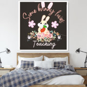 Cute some bunny loves teaching mug canvas afdruk (Insitu (Slaapkamer))