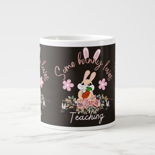 Cute some bunny loves teaching mug grote koffiekop (Voorkant)