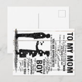 Cute Son aan mijn mam Gift | Levendige gezinsplann Aankondigingskaart (Voorkant / Achterkant)