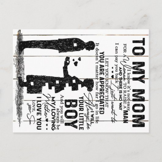 Cute Son aan mijn mam Gift | Levendige gezinsplann Aankondigingskaart (Voorkant)