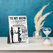 Cute Son aan mijn mam Gift | Levendige gezinsplann Fotoplaat (Zijkant)