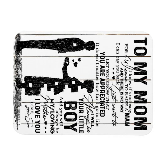 Cute Son aan mijn mam Gift | Levendige gezinsplann Magneet (Horizontaal)