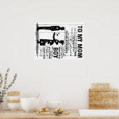 Cute Son aan mijn mam Gift | Levendige gezinsplann Poster (Keuken)