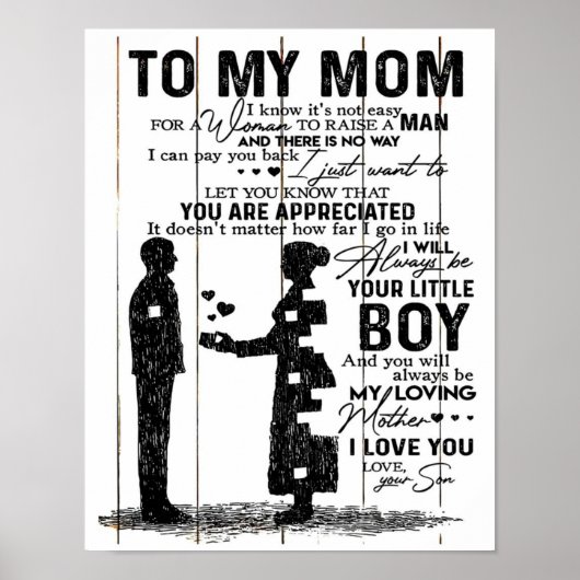 Cute Son aan mijn mam Gift | Levendige gezinsplann Poster (Voorkant)