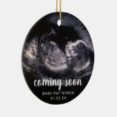 Cute Sonogram Foto Zwangerschap Kerstmis Keramisch Ornament (Rechts)