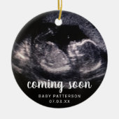 Cute Sonogram Foto Zwangerschap Kerstmis Keramisch Ornament (Voorkant)