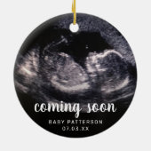 Cute Sonogram Foto Zwangerschap Kerstmis Keramisch Ornament (Achterkant)