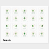 Cute Sophisticated Gold & Green Snowflake Spanish Vierkante Sticker (Vel)