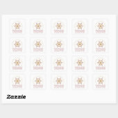 Cute Sophisticated Gold & Red Snowflake Winter Vierkante Sticker (Vel)