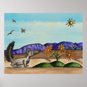 Cute Southwestern Country Desert Animal Kinder Poster