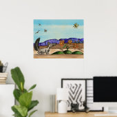 Cute Southwestern Country Desert Animal Kinder Poster (Thuiskantoor)
