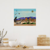 Cute Southwestern Country Desert Animal Kinder Poster (Keuken)