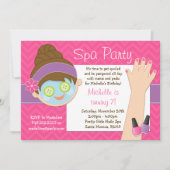 Cute Spa Birthday Party Invitation Kaart (Voorkant)