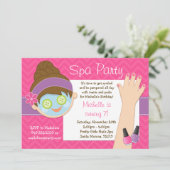 Cute Spa Birthday Party Invitation Kaart (Staand voorkant)
