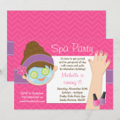 Cute Spa Birthday Party Invitation Kaart (Voorkant / Achterkant)