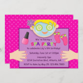 Cute Spa Birthday Party Kaart (Voorkant / Achterkant)