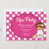 Cute Spa Day Birthday Party Invitation Kaart (Voorkant)