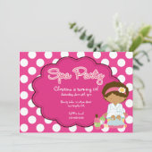 Cute Spa Day Birthday Party Invitation Kaart (Staand voorkant)