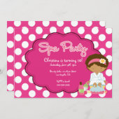 Cute Spa Day Birthday Party Invitation Kaart (Voorkant / Achterkant)