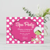 Cute Spa Day Birthday Party Invitation Kaart (Staand voorkant)
