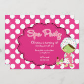 Cute Spa Day Birthday Party Invitation Kaart (Voorkant / Achterkant)