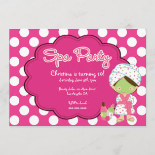 Cute Spa Day Birthday Party Invitation Kaart