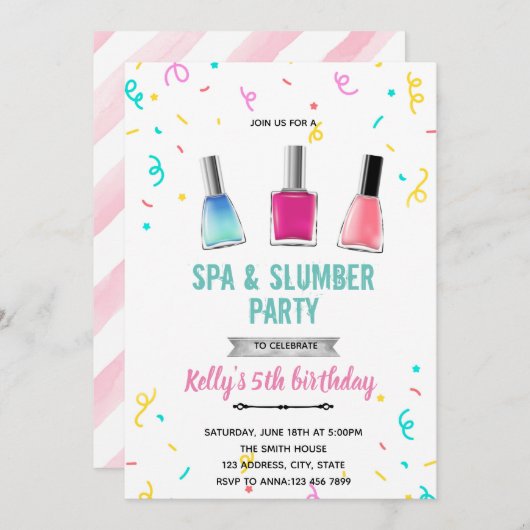 Cute spa manicure pedicure kaart (Voorkant / Achterkant)