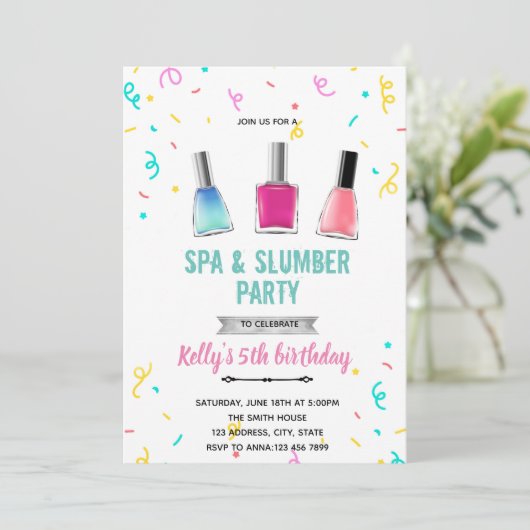 Cute spa manicure pedicure thema kaart (Staand voorkant)