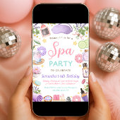 Cute Spa Pamper Party Girl Birthday Kaart