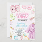 Cute spa pamper slumber party invitation kaart (Voorkant)